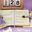 Heart-shaped lock diary with pen, lock & key. B6, 360 pages, garden style for all genders. One key locks your secret — a perfect gift for any occasion./purple