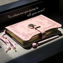 Heart-shaped lock diary with pen, lock & key. B6, 360 pages, garden style for all genders. One key locks your secret — a perfect gift for any occasion./purple