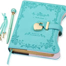 Heart-shaped lock diary with pen, lock & key. B6, 360 pages, garden style for all genders. One key locks your secret — a perfect gift for any occasion./purple