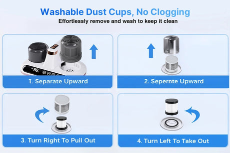 Wireless Intelligent Anti-Mite Cleaner: 10000Pa Super Suction, Dual Washable Dust Cups