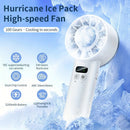 White Hurricane Ice-Bag High-Speed Fan｜100-Speed Adjustable, Second-Level Cooling, Lightweight and Portable Summer Travel Essential