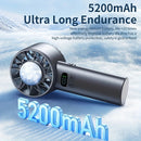 White Hurricane Ice-Bag High-Speed Fan｜100-Speed Adjustable, Second-Level Cooling, Lightweight and Portable Summer Travel Essential