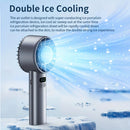 White Hurricane Ice-Bag High-Speed Fan｜100-Speed Adjustable, Second-Level Cooling, Lightweight and Portable Summer Travel Essential