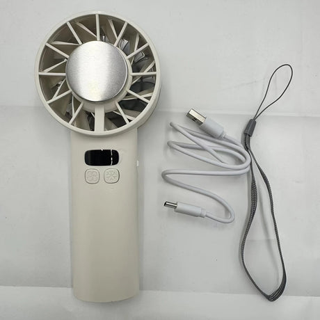 White Hurricane Ice-Bag High-Speed Fan｜100-Speed Adjustable, Second-Level Cooling, Lightweight and Portable Summer Travel Essential