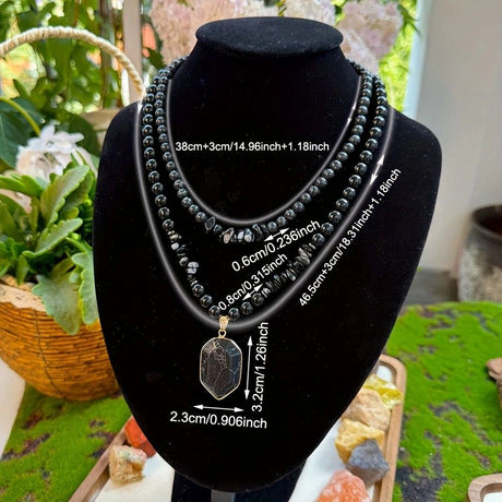 Vintage Double-Layer Hand-Strung Turquoise Necklace, Bohemian-Style Crackle Pendant for Protection and Elegance