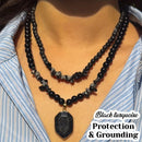 Vintage Double-Layer Hand-Strung Turquoise Necklace, Bohemian-Style Crackle Pendant for Protection and Elegance