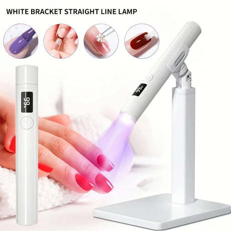 2-in-1 Nail Lamp: Handheld & Stand, 6-LED Fast Dry, Type-C Fast Charge, Smart Timer, Home/Travel DIY Nail Art Essential