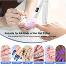 2-in-1 Nail Lamp: Handheld & Stand, 6-LED Fast Dry, Type-C Fast Charge, Smart Timer, Home/Travel DIY Nail Art Essential