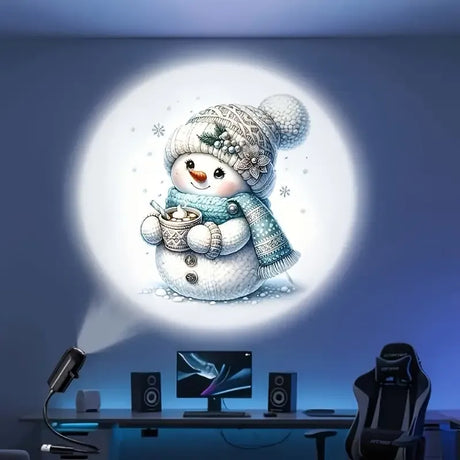 Christmas LED Projection Night Light | Six-Pattern Ambiance Projection Lamp, Plug-and-Play USB Lights Up a Healing Fairy-Tale Night