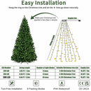 USB Remote Control Christmas Tree Waterfall String Light | Ring Hanging Tool-Free Installation, High-Density LED Starburst Effect, IP44 Waterproof, Fits 4–12ft Trees (Colour1.5m / 200 Lights)