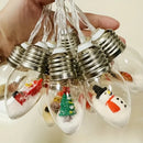 Christmas Wish Bulb String Light | 10 LED Warm Light Mini Scenes, Battery-Powered (Batteries Not Included), 150cm Long, Embedded Santa Claus, Snowman & Reindeer Designs, Hang Anywhere to Brighten Up the Holidays