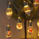Christmas Wish Bulb String Light | 10 LED Warm Light Mini Scenes, Battery-Powered (Batteries Not Included), 200cm Long, Embedded Santa Claus, Snowman & Reindeer Designs, Hang Anywhere to Brighten Up the Holidays