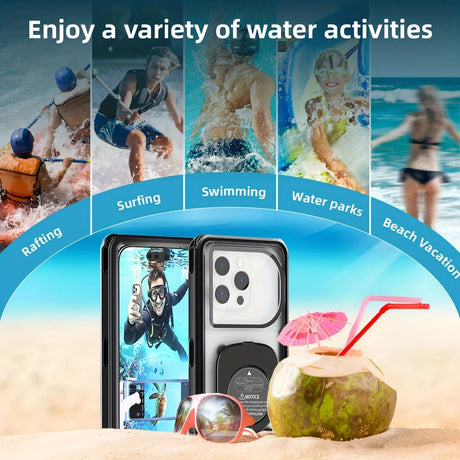 Newly Upgraded IPX8 Diving Phone Case, 15m Waterproof, 6.9-inch Universal, Surfing Swimming Underwater Photography, Shockproof and Scratch-Resistant.light GREEN