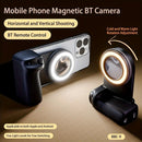 Magnetic Phone Photography Grip | Compatible with iPhone & Android, 360° Fill Light with Bluetooth Remote, Ideal for Live Streaming & Vlogging