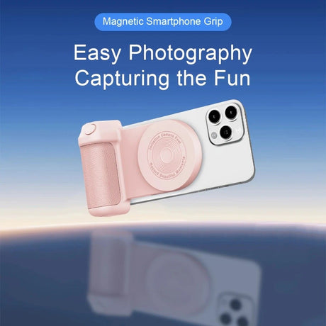 Magnetic Phone Photography Grip | Compatible with iPhone & Android, 360° Fill Light with Bluetooth Remote, Ideal for Live Streaming & Vlogging