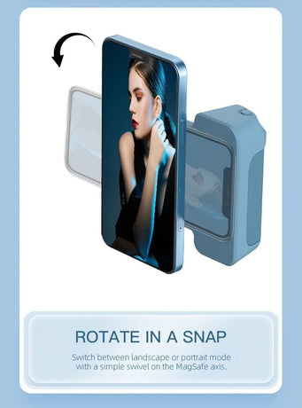 Magnetic Phone Photography Grip | Compatible with iPhone & Android, 360° Fill Light with Bluetooth Remote, Ideal for Live Streaming & Vlogging