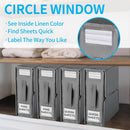 5PCS Foldable Bed Sheet Storage Box with Viewing Window, Your Neat Solution for Bedroom and Wardrobe Organization.