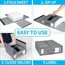 5PCS Foldable Bed Sheet Storage Box with Viewing Window, Your Neat Solution for Bedroom and Wardrobe Organization.