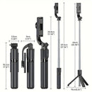 Upgraded Clamp Selfie Stick Tripod: Bluetooth Remote Control, Portable Detachable Design, One Rod, Multiple Functions