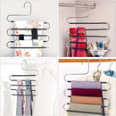 3 Pack Multi-Layer Stainless Steel Metal Pants Hangers, Bedroom Storage, S-Shaped Anti-Slip No-Mark, Space Saving, Closet Storage Rack, Pants Jeans Scarves Hanging, Black Version