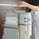 3 Pack Multi-Layer Stainless Steel Metal Pants Hangers, Bedroom Storage, S-Shaped Anti-Slip No-Mark, Space Saving, Closet Storage Rack, Pants Jeans Scarves Hanging, Black Version