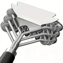 Bristle-Free Stainless Steel BBQ Grill Brush Heavy Duty Steam Clean Coil Head with Scraper