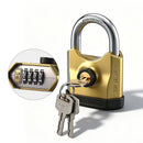 Heavy-duty metal padlock with 3 keys, dual-open design (key and combination unlock), suitable for lock cylinders, doors, factories, warehouses, and home/outdoor use.