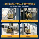 Heavy-duty metal padlock with 3 keys, dual-open design (key and combination unlock), suitable for lock cylinders, doors, factories, warehouses, and home/outdoor use.