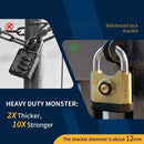Heavy-duty metal padlock with 3 keys, dual-open design (key and combination unlock), suitable for lock cylinders, doors, factories, warehouses, and home/outdoor use.