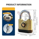 Heavy-duty metal padlock with 3 keys, dual-open design (key and combination unlock), suitable for lock cylinders, doors, factories, warehouses, and home/outdoor use.