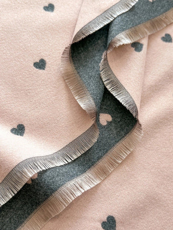 Modern Love Double-sided Shawl, Faux Cashmere Autumn Winter Fringe Oversized Fashion Versatile Warm Scarf(BLACK)