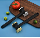 Dual-Sided Multi-Function Meat Mallet, 36 Spikes for Deep Tendon Cutting & Tenderizing, Flat Side for Smashing Cucumbers & Garlic, Nylon Handle with Zinc Alloy Head, Practical Kitchen Tool./silver