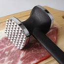 Dual-Sided Multi-Function Meat Mallet, 36 Spikes for Deep Tendon Cutting & Tenderizing, Flat Side for Smashing Cucumbers & Garlic, Nylon Handle with Zinc Alloy Head, Practical Kitchen Tool./golden