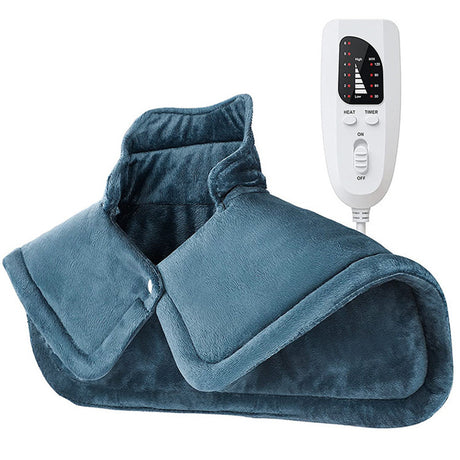 Dark grey This multifunctional electric heating pad: 6 temperature levels, 4 timer settings, magnetic interface, portable, machine washable, perfect for home relaxation and a warm gift.