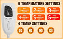 Dark grey This multifunctional electric heating pad: 6 temperature levels, 4 timer settings, magnetic interface, portable, machine washable, perfect for home relaxation and a warm gift.