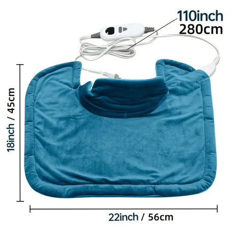 Silver gray This multifunctional electric heating pad: 6 temperature levels, 4 timer settings, magnetic interface, portable, machine washable, perfect for home relaxation and a warm gift.