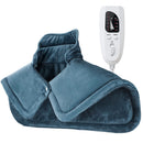 Silver gray This multifunctional electric heating pad: 6 temperature levels, 4 timer settings, magnetic interface, portable, machine washable, perfect for home relaxation and a warm gift.