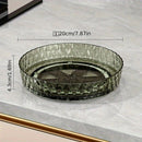 2PCS Acrylic Lazy Susan Organizer with Diamond Design | 360° Rotating Makeup & Vanity Tray | Modern Kitchen & Bathroom Storage（Transparent white）
