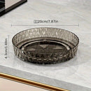 2PCS Acrylic Lazy Susan Organizer with Diamond Design | 360° Rotating Makeup & Vanity Tray | Modern Kitchen & Bathroom Storage（Transparent green）