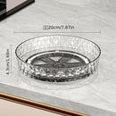2PCS Acrylic Lazy Susan Organizer with Diamond Design | 360° Rotating Makeup & Vanity Tray | Modern Kitchen & Bathroom Storage（Transparent green）