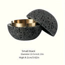 Nordic industrial style concrete ashtray, handcrafted with natural texture, detachable stainless steel bowl with anti-ash lid — easy to clean, durable, suitable for living rooms, bars, offices, ideal gift for Father’s Day, Christmas, housewarming.（BLACK)