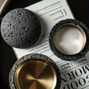 Nordic industrial style concrete ashtray, handcrafted with natural texture, detachable stainless steel bowl with anti-ash lid — easy to clean, durable, suitable for living rooms, bars, offices, ideal gift for Father’s Day, Christmas, housewarming.（Rock wh