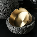 Nordic industrial style concrete ashtray, handcrafted with natural texture, detachable stainless steel bowl with anti-ash lid — easy to clean, durable, suitable for living rooms, bars, offices, ideal gift for Father’s Day, Christmas, housewarming.（Rock wh