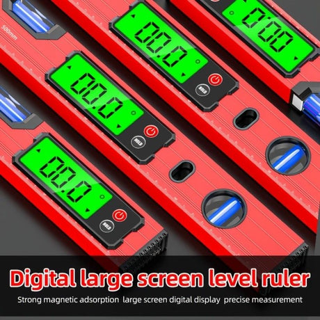 400mm Digital Level with Backlit LCD Display, Strong Magnetic Base, and Heavy-Duty Aluminum Alloy Material