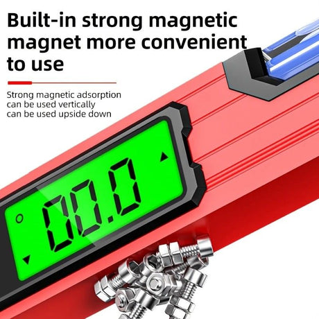 400mm Digital Level with Backlit LCD Display, Strong Magnetic Base, and Heavy-Duty Aluminum Alloy Material