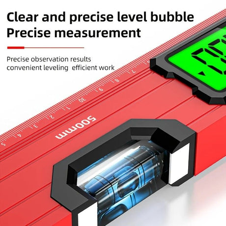 300mm Digital Level with Backlit LCD Display, Strong Magnetic Base, and Heavy-Duty Aluminum Alloy Material