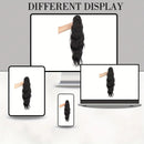 Water wave curly hair clip-in ponytail wig, made of high-heat-resistant synthetic material. Perfect for daily wear to add volume, ideal for holiday celebrations and Halloween parties.（Mixed color 4H27）