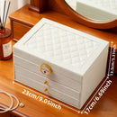 Dark green Multi - layer Jewelry Storage Box: Velvet Lining, Three - layer Zoning, Double - drawer Storage for Accessories