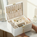Dark green Multi - layer Jewelry Storage Box: Velvet Lining, Three - layer Zoning, Double - drawer Storage for Accessories
