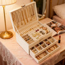 Dark green Multi - layer Jewelry Storage Box: Velvet Lining, Three - layer Zoning, Double - drawer Storage for Accessories